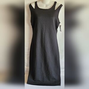 Paperdoll Black Textured Bodycon Midi Dress NWT Size L